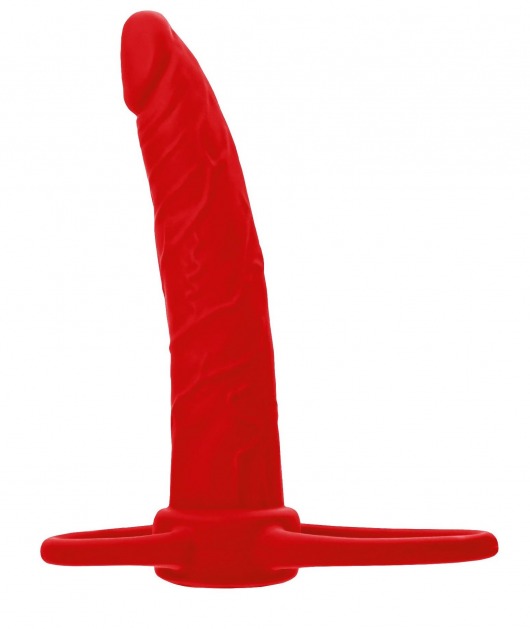 Красная насадка на пенис для двойного проникновения Black Red - 16,5 см. - ToyFa - купить с доставкой в Севастополе