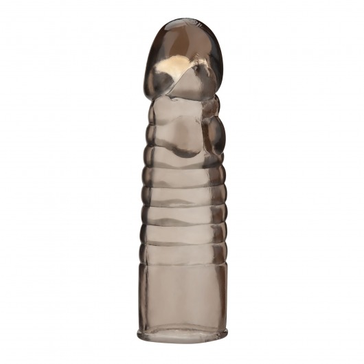 Дымчатая насадка-удлинитель Ribbed Realistic Penis Enhancing Sleeve Extension - 15,2 см. - BlueLine - в Севастополе купить с доставкой