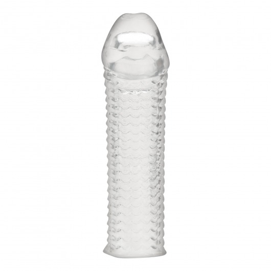 Текстурированная насадка на пенис Clear Textured Penis Enhancing Sleeve Extension - 16,5 см. - BlueLine - в Севастополе купить с доставкой