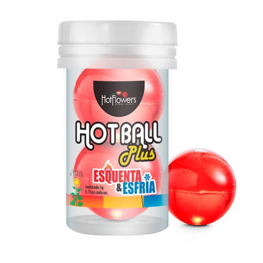 Лубрикант на масляной основе Hot Ball Plus с охлаждающе-разогревающим эффектом (2 шарика по 3 гр.) - HotFlowers - купить с доставкой в Севастополе