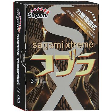 Суженные к основанию презервативы Sagami Xtreme COBRA - 3 шт. - Sagami - купить с доставкой в Севастополе