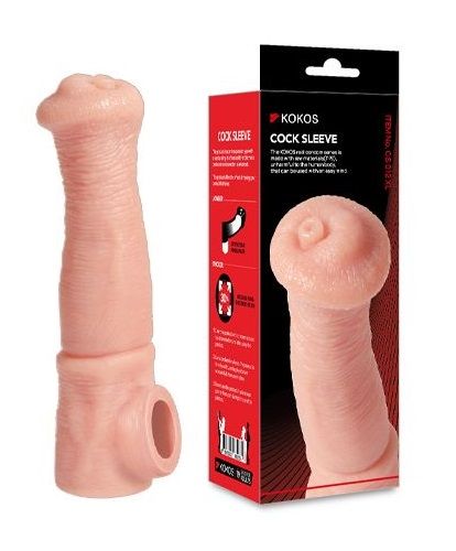 Телесная фантазийная насадка на член Cock Sleeve Size L - KOKOS - в Севастополе купить с доставкой