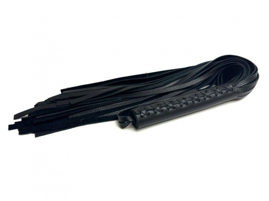 Черная многохвостовая плеть из мягкой кожи - 57 см. - БДСМ Арсенал - купить с доставкой в Севастополе