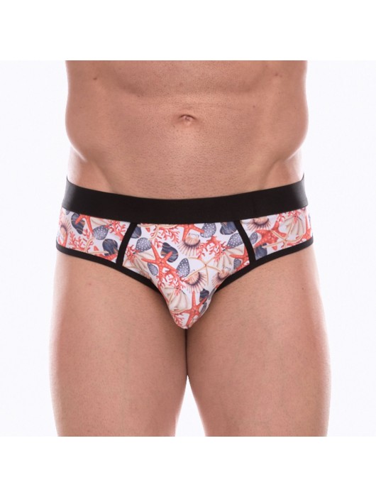 Белые трусы-джоки с принтом в виде цветных ракушек - Don Moris купить с доставкой