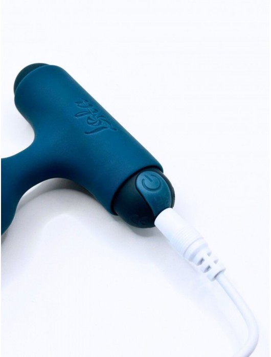 Бирюзовая анальная цепочка с перезаряжаемой вибропулей Excellence 2.0 - 15 см. - Lola Games