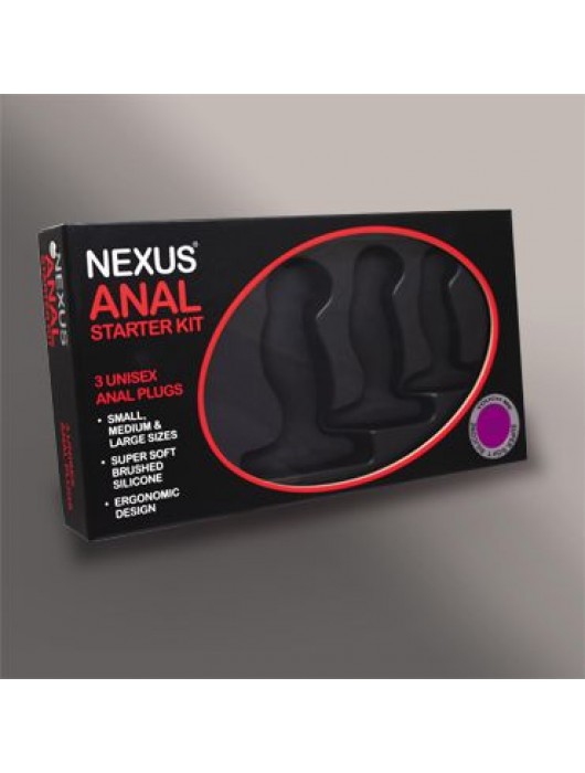 Набор из 3 массажеров простаты чёрного цвета NEXUS ANAL STARTER KIT - Nexus Range - в Севастополе купить с доставкой