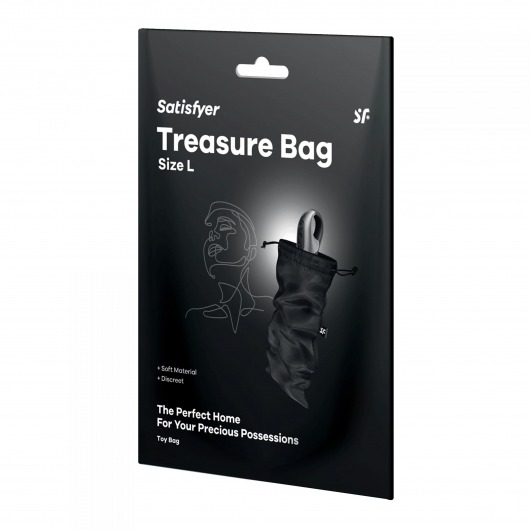 Черный мешочек для хранения игрушек Treasure Bag L - Satisfyer - купить с доставкой в Севастополе
