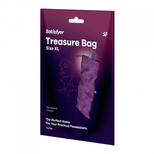 Фиолетовый мешочек для хранения игрушек Treasure Bag XL - Satisfyer - купить с доставкой в Севастополе