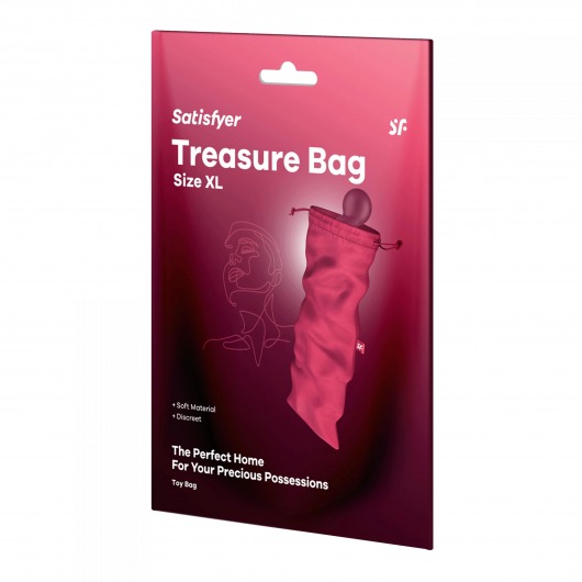 Розовый мешочек для хранения игрушек Treasure Bag XL - Satisfyer - купить с доставкой в Севастополе