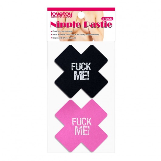 Набор из 2 пар пэстисов Cross Pattern Nipple Pasties - Lovetoy - купить с доставкой в Севастополе