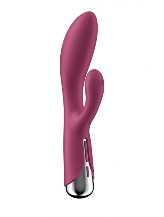 Малиновый вибратор-кролик Spinning Rabbit 1 с ротацией - 20 см. - Satisfyer