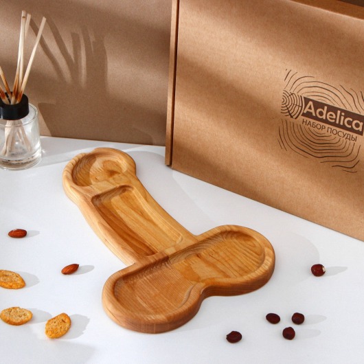 Деревянное блюдо для подачи в форме члена (32,5 х 20 х 1,7 см) - Сима-Ленд - купить с доставкой в Севастополе