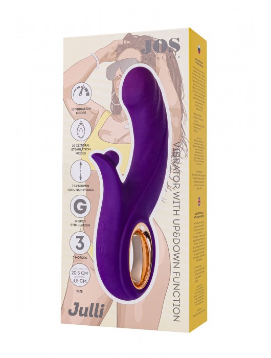 Фиолетовый вибратор Julli с функций Up Down - 20,5 см. - JOS