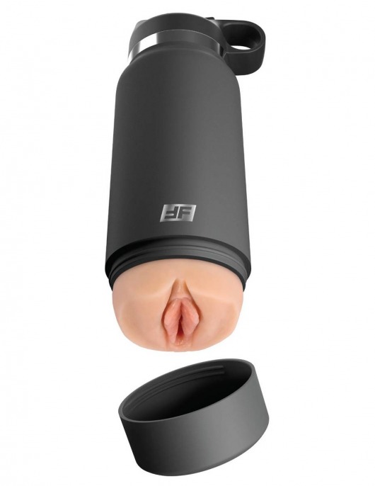 Серый мастурбатор в виде бутылки F*ck Flask - Pipedream - в Севастополе купить с доставкой