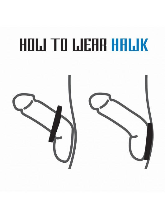 Черное эрекционное кольцо-пламя Rooster Hawk - Velv or - в Севастополе купить с доставкой