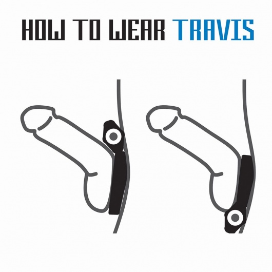 Черное эрекционное виброкольцо Rooster Travis - Velv or - в Севастополе купить с доставкой