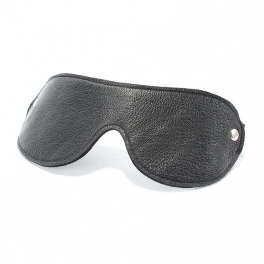 Черная кожаная маска на глаза - БДСМ Арсенал - купить с доставкой в Севастополе