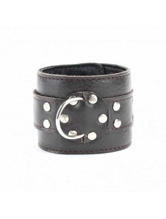 Коричневые оковы из мягкой кожи на металлической цепочке - БДСМ Арсенал - купить с доставкой в Севастополе