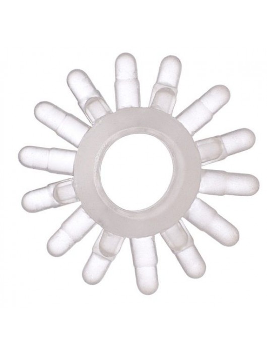 Прозрачное гелевое эрекционное кольцо с шипиками - Toyfa Basic - в Севастополе купить с доставкой