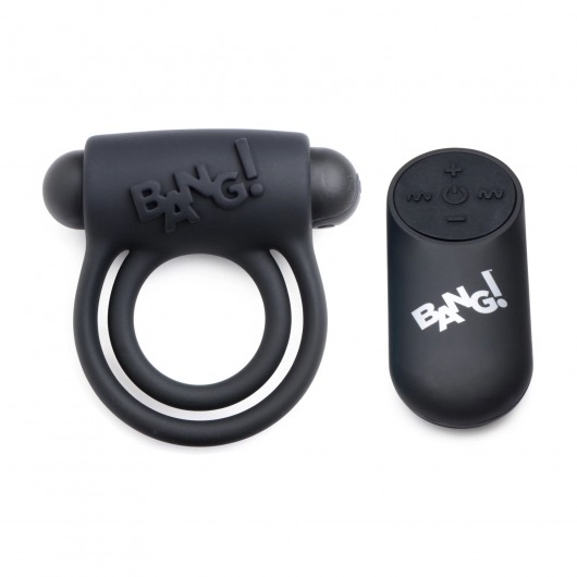 Черное эрекционное виброкольцо 28X Remote Control Vibrating Cock Ring   Bullet - XR Brands - в Севастополе купить с доставкой