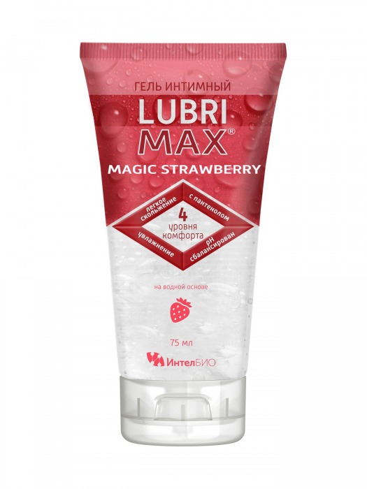 Интимный гель-смазка на водной основе Lubrimax Magic Strawberry - 75 мл. - ИнтелБИО - купить с доставкой в Севастополе