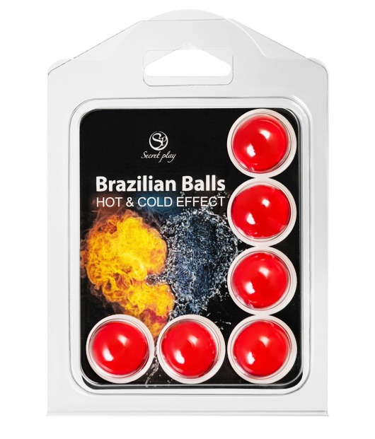 Набор из 6 шариков с массажным маслом Brazilian Balls с охлаждающим и разогревающим эффектом - Secret Play - купить с доставкой в Севастополе