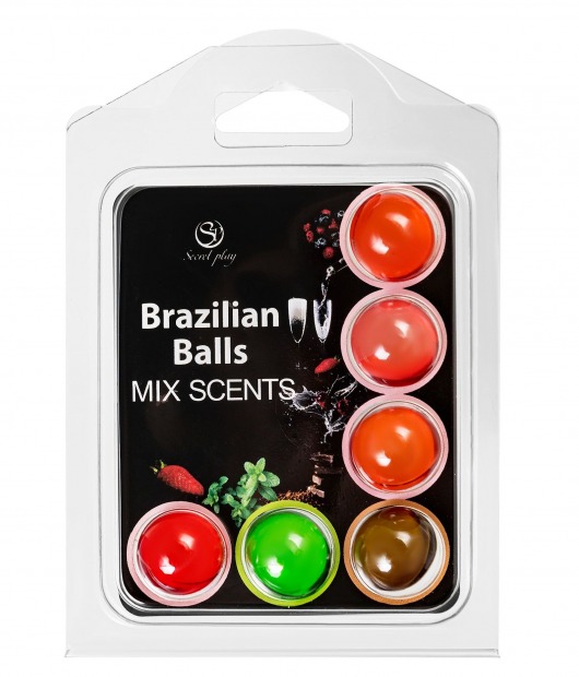 Набор из 6 шариков с ароматизированными массажными маслами Brazilian Balls - Secret Play - купить с доставкой в Севастополе