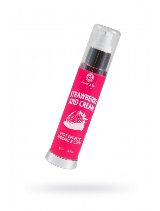 Массажное масло 2-в-1 с разогревающим эффектом и вкусом клубники со сливками - 50 мл. - Secret Play - купить с доставкой в Севастополе