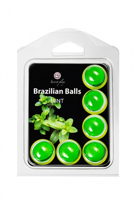 Набор из 6 шариков с массажным маслом Brazilian Balls с ароматом мяты - Secret Play - купить с доставкой в Севастополе