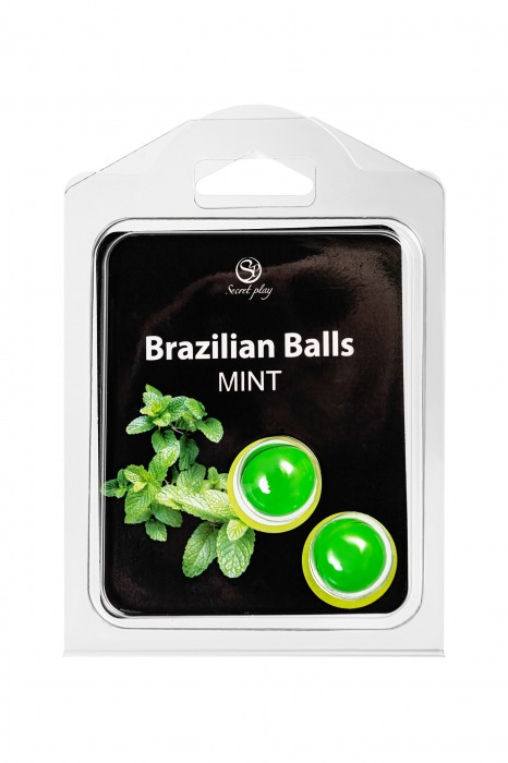 Набор из 2 шариков с массажным маслом Brazilian Balls с ароматом мяты - Secret Play - купить с доставкой в Севастополе