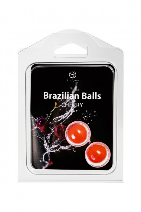 Набор из 2 шариков с массажным маслом Brazilian Balls с ароматом вишни - Secret Play - купить с доставкой в Севастополе