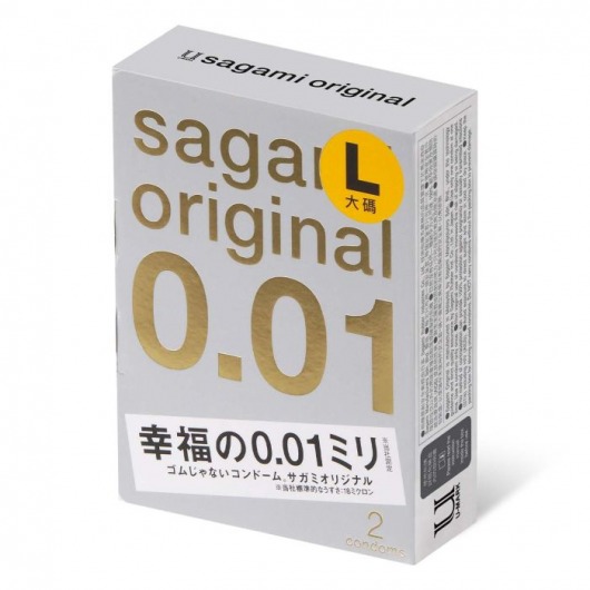 Презервативы Sagami Original 0.01 L-size увеличенного размера - 2 шт. - Sagami - купить с доставкой в Севастополе