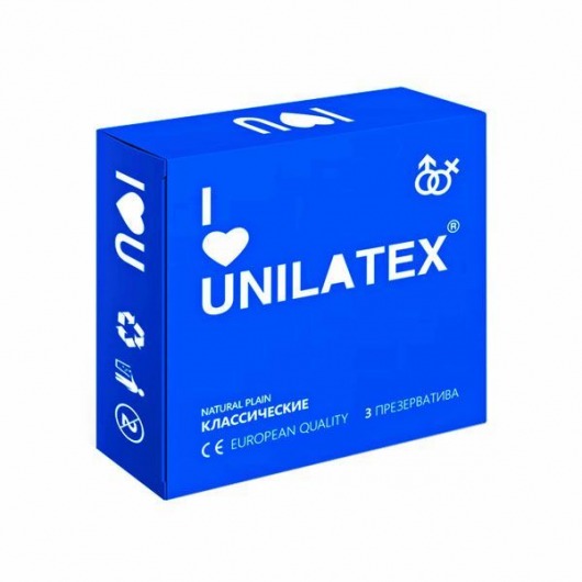 Классические презервативы Unilatex Natural Plain - 3 шт. - Unilatex - купить с доставкой в Севастополе