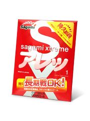 Утолщенный презерватив Sagami Xtreme FEEL LONG с точками - 1 шт. - Sagami - купить с доставкой в Севастополе