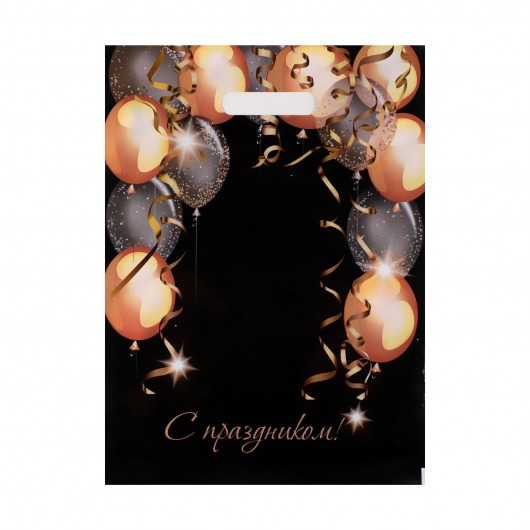 Пакет с вырубной ручкой и принтом в виде шариков (30х40 см) - Сима-Ленд - купить с доставкой в Севастополе