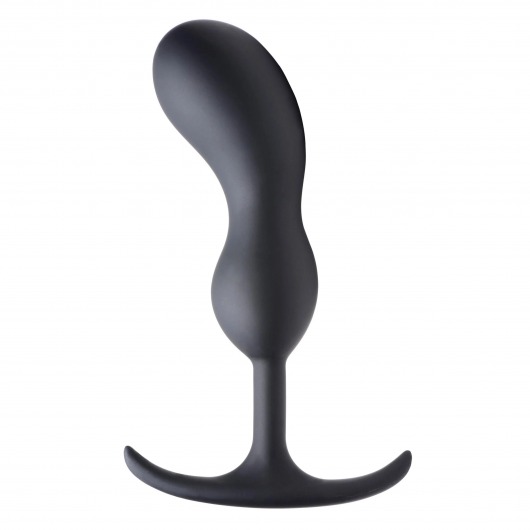 Черный массажер простаты с утяжелителями Premium Silicone Weighted Prostate Plug Large - 18,8 см. - XR Brands - в Севастополе купить с доставкой