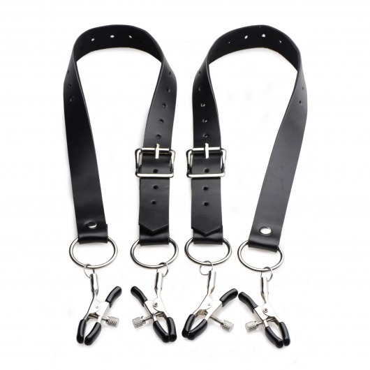 Ремни с зажимами для половых губ Spread Labia Spreader Straps with Clamps - XR Brands - купить с доставкой в Севастополе