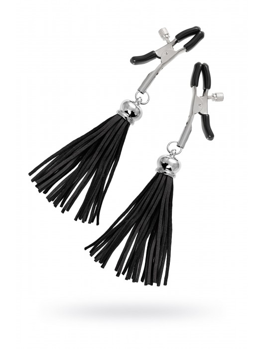 Зажимы на соски «Прищепки» с черными кисточками из замши - Pecado - купить с доставкой в Севастополе