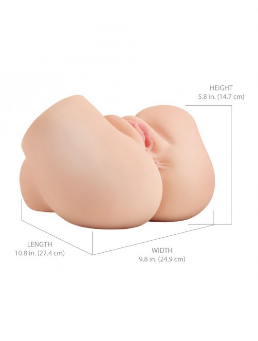 Телесный мастурбатор-полуторс с вибрацией и эффектом всасывания Back That Ass Up - Pipedream - в Севастополе купить с доставкой