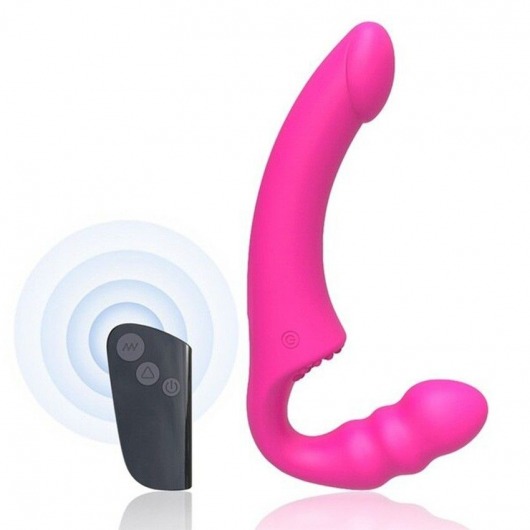 Розовый безремневой страпон Straples Strap-On Dildo - Erokay - купить с доставкой в Севастополе