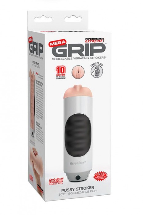 Мастурбатор-вагина Extreme Toyz Mega Grip Vibrating Stroker Mouth - Pipedream - в Севастополе купить с доставкой