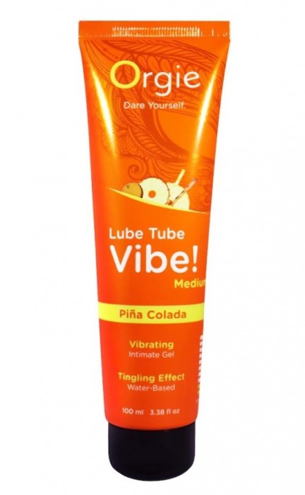 Гель с эффектом вибрации Lube Tube Vibe Medium Pina Colada - 100 мл. - ORGIE - купить с доставкой в Севастополе