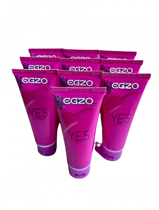 Набор из 10 согревающих лубрикантов на водной основе Egzo Yes (по 50 мл.) - EGZO - купить с доставкой в Севастополе