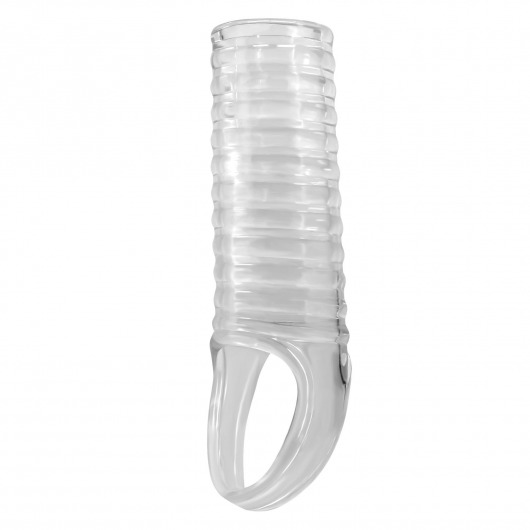 Прозрачная насадка на пенис с ребрышками и подхватом мошонки - Baile - в Севастополе купить с доставкой