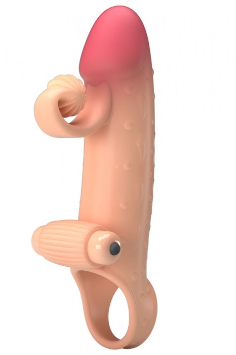 Телесная вибронасадка на пенис с подхватом мошонки - 20 см. - Baile - в Севастополе купить с доставкой