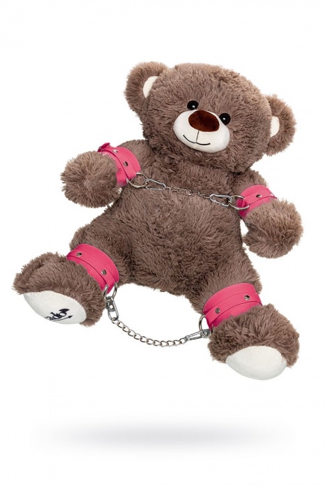 Бондажный набор: бурый мишка с розовыми оковами и наручниками - Pecado - купить с доставкой в Севастополе