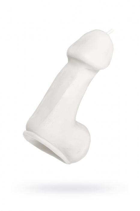 Белая свеча в форме пениса - 47 гр. - Pecado - купить с доставкой в Севастополе
