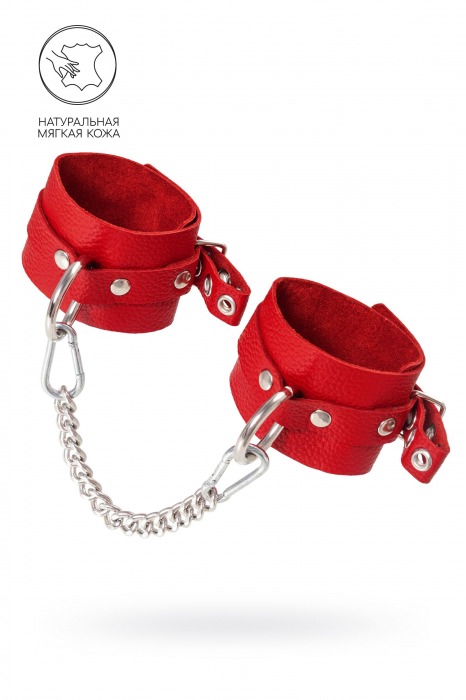 Красные мягкие кожаные оковы с люверсами - Pecado - купить с доставкой в Севастополе