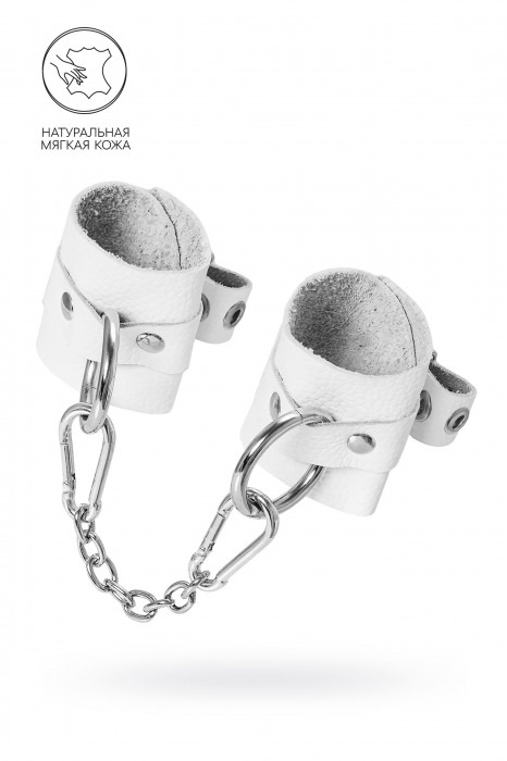 Белые мягкие кожаные наручники с люверсами - Pecado - купить с доставкой в Севастополе