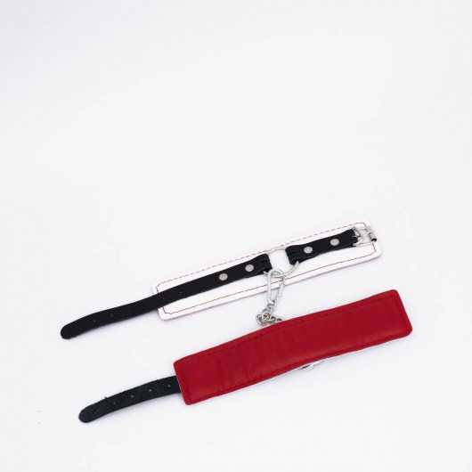 Бело-красные кожаные оковы - Crazy Handmade - купить с доставкой в Севастополе